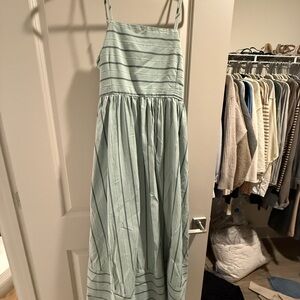 Light Green Striped Maxi Dress